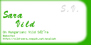 sara vild business card